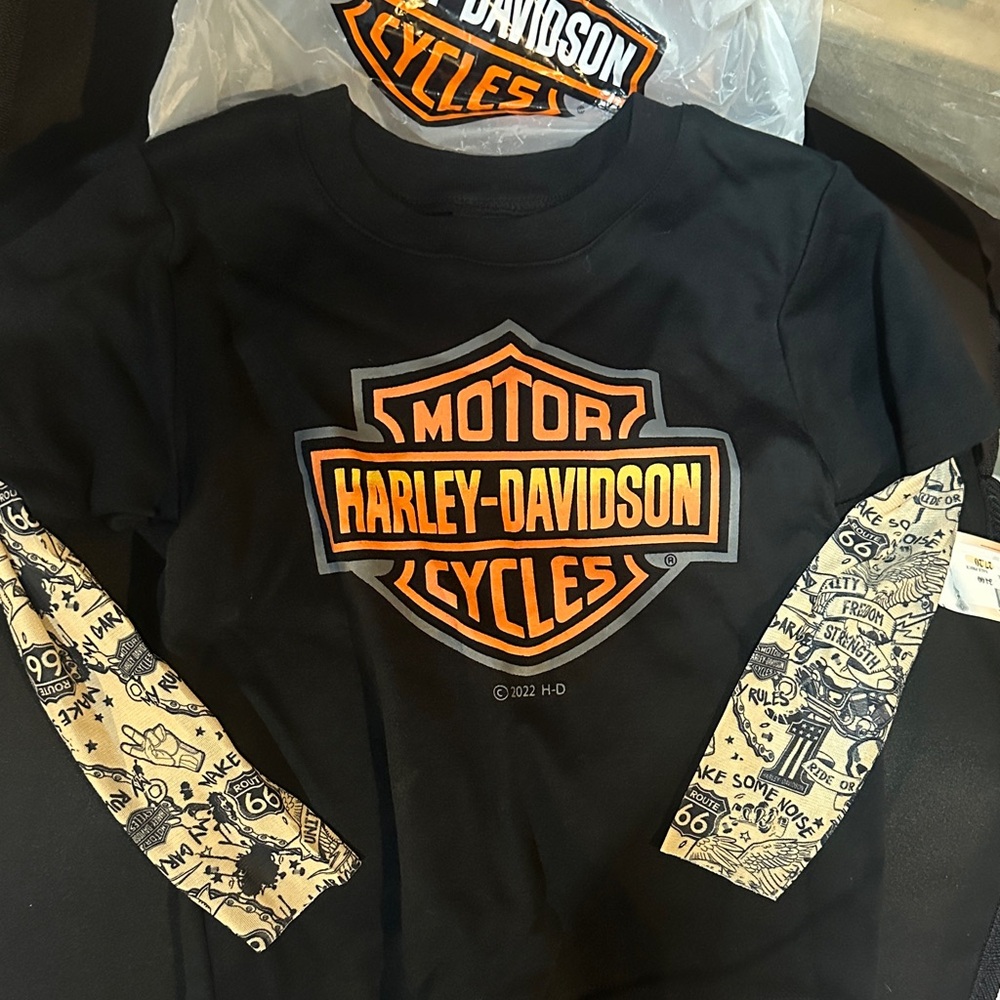 Harley-Davidson Kids Tattoo sleeve Long Sleeve Tee 3T brand new